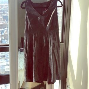 Vince Camuto sleeveless leather like grey dress